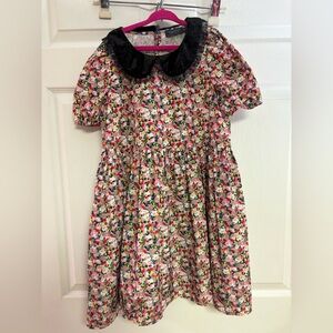 Vineyard vines Floral Dress with Black Collar nwot girls small
